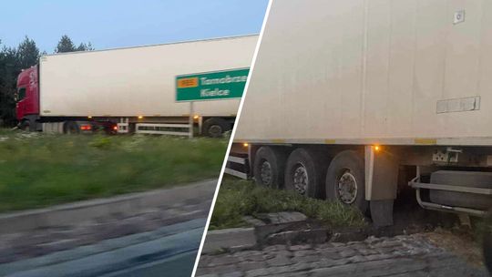 Były utrudnienia na obwodnicy w kierunku Mielec-Kolbuszowa. Tir wjechał na wyspę ronda