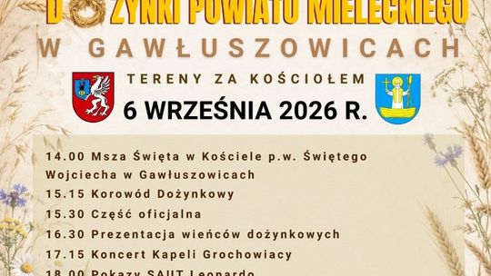 Dożynki Powiatu Mieleckiego 2026 już 6 września w Gawłuszowicach