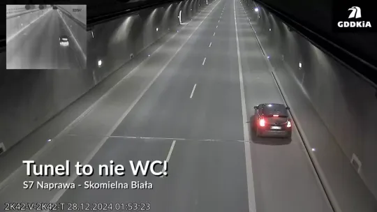 GDDKiA radzi udać się do lekarza a nie sikać w tunelu! Jest nagranie z incydentu na zakopiance
