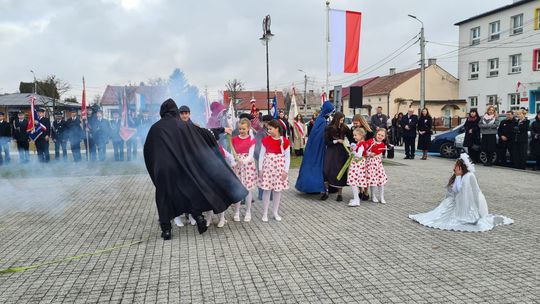 Inscenizacja czasów zaboru na uroczystościach w Przecławiu.
