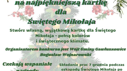 Konkurs na najpiękniejszą kartkę dla  Świętego Mikołaja