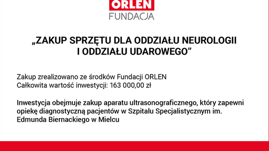 Nowy sprzęt dla oddziału neurologii i oddziału udarowego do mieleckiego szpitala