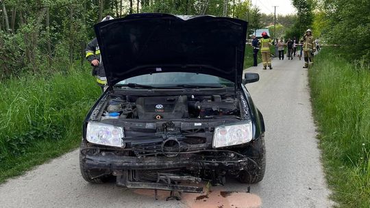 Ruda. Kierujący samochodem osobowym wypadł z drogi i uderzył w słup energetyczny