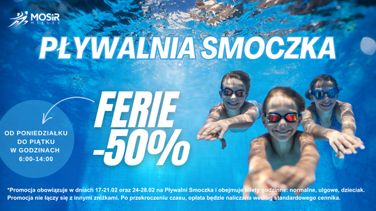 Specjalna oferta na Pływalni Smoczka! 50% zniżki na bilety godzinne!