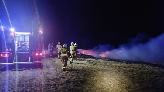 Strażacy od kilku godzin gaszą pożary traw w powiecie