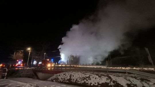 Trzciana. Pożar pustostanu drewnianego Trzciana. Pożar pustostanu drewnianego