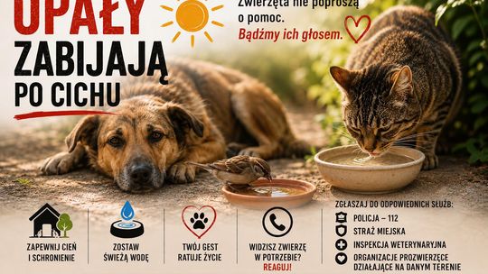 Upały sa trudne także dla zwierząt. Pamiętajmy o tym