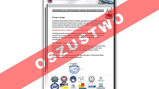 Uwaga! Pułapka- przestępcy podszywają się pod policjantów CBŚP
