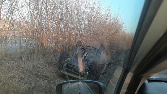 W Chmielowie dachował opel astra, po zderzeniu z sarną