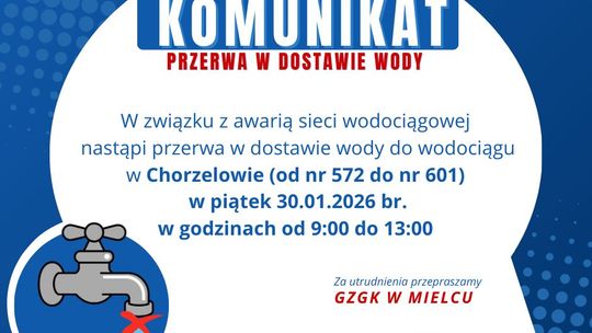 W powiecie mieleckim przerwa w dostawie wody