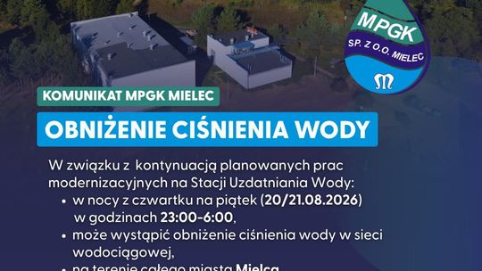 Ważny komunikat dla mieszkańców Mielca, Złotnik i Chrząstowa