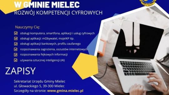 Wójt Gminy Mielec zaprasza mieszkańców do udziału w bezpłatnych szkoleniach komputerowych
