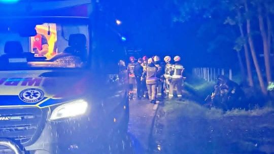 WYPADEK w miejscowości Ruda. Kierowca nie wyhamował