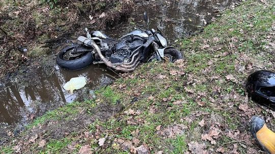 Wypadek z udziałem motocyklisty w Dulczy Wielkiej