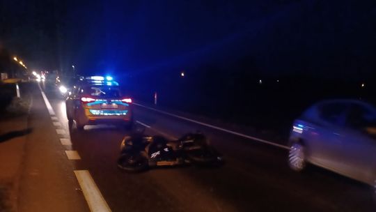Wypadek z udziałem motocyklisty w Tuszymie