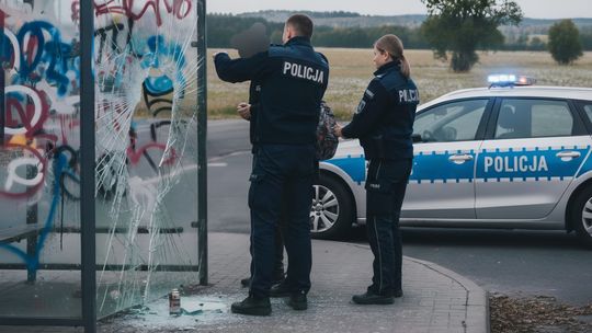 Zatrzymano sprawcę uszkodzenia wiaty przystankowej w Dobryninie. Zatrzymano sprawcę uszkodzenia wiaty przystankowej w Dobryninie.