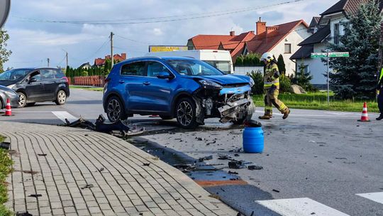 Zderzenie samochodów w miejscowości Ruda