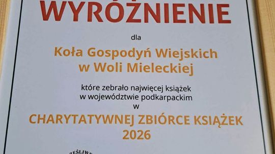 Zwycięstwo w Charytatywnej Zbiórce Książek 2026 dla KGW z powiatu mieleckiego