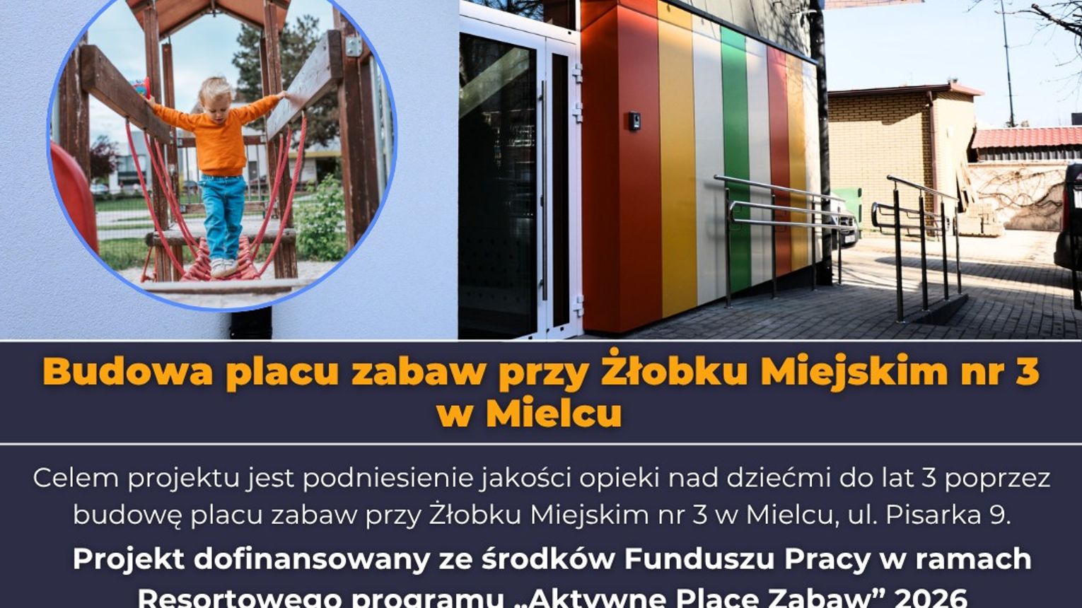 Będzie nowy plac zabaw w Mielcu. Powstanie przy Żłobku Miejskim nr 3