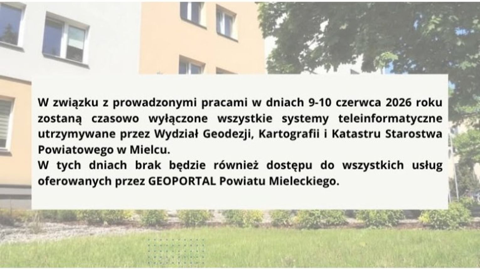Czasowe ograniczenie usług online w Starostwie Powiatowym w Mielcu