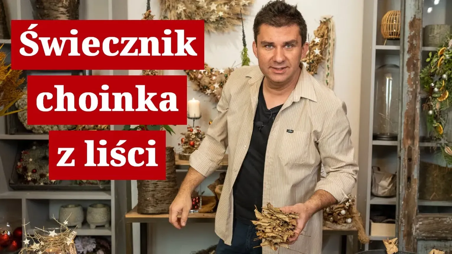 Ekologiczny świecznik na Boże Narodzenie.