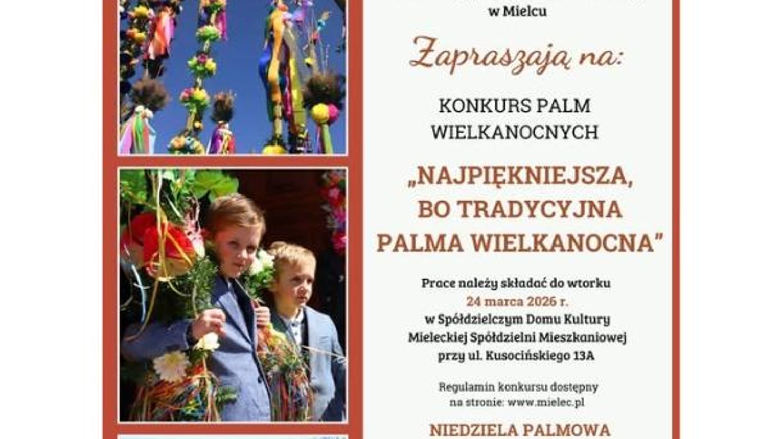 Konkurs na najpiękniejszą tradycyjną wielkanocną palmę
