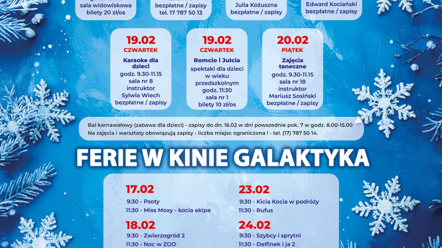 Może spędzicie ferie zimowe w Domu Kultury SCK