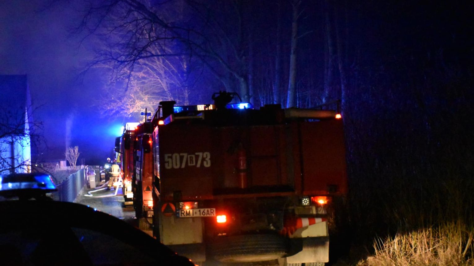 Pożar budynku mieszkalnego i gospodarczego w Partyni