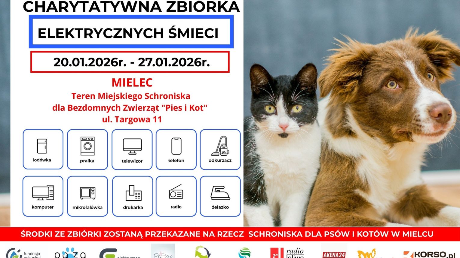 Przypominamy!! Trwa zbiórka elektrośmieci, pomóż bezdomnym zwierzętom!