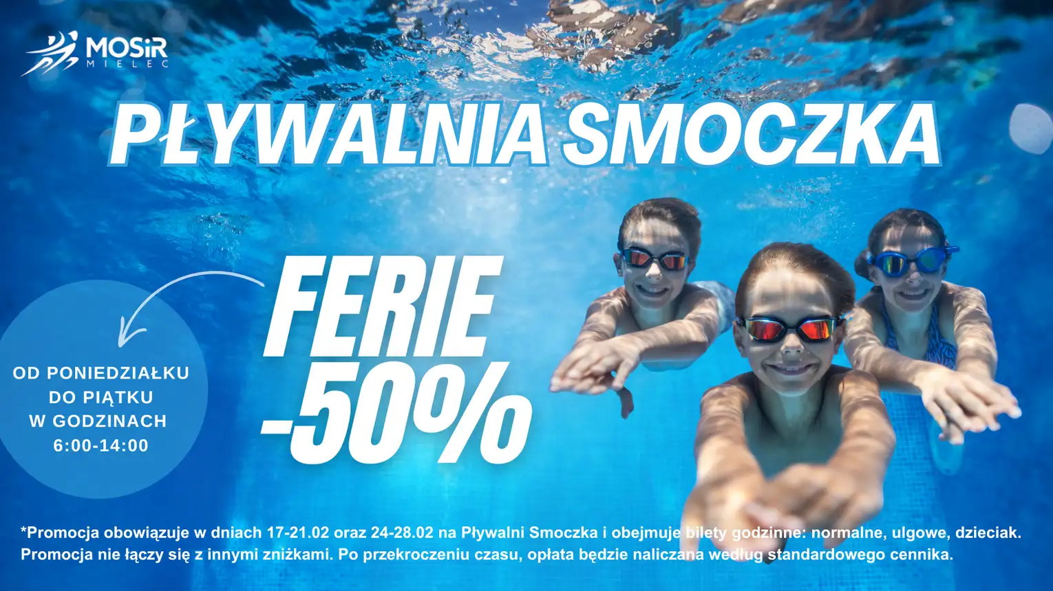 Specjalna oferta na Pływalni Smoczka! 50% zniżki na bilety godzinne!