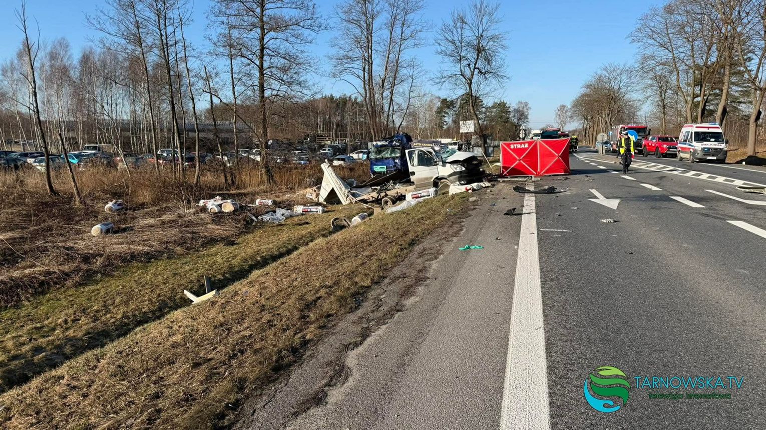 Tragiczny wypadek na DK94 w Pogórskiej Woli. Nie żyje jedna osoba