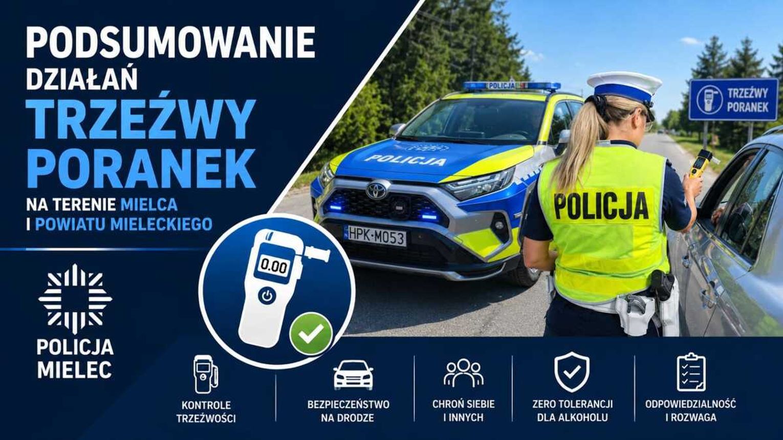 „Trzeźwy poranek", działania policyjne na mieleckich drogach