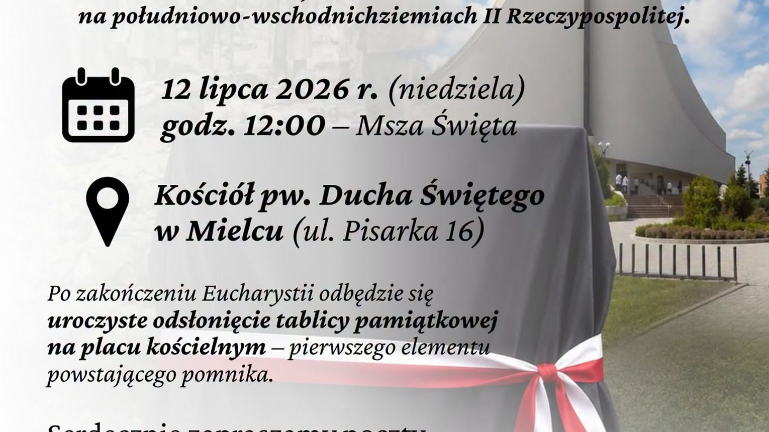 Uroczystości upamiętniające Ofiary Rzezi Wołyńskiej już dzisiaj w Mielcu