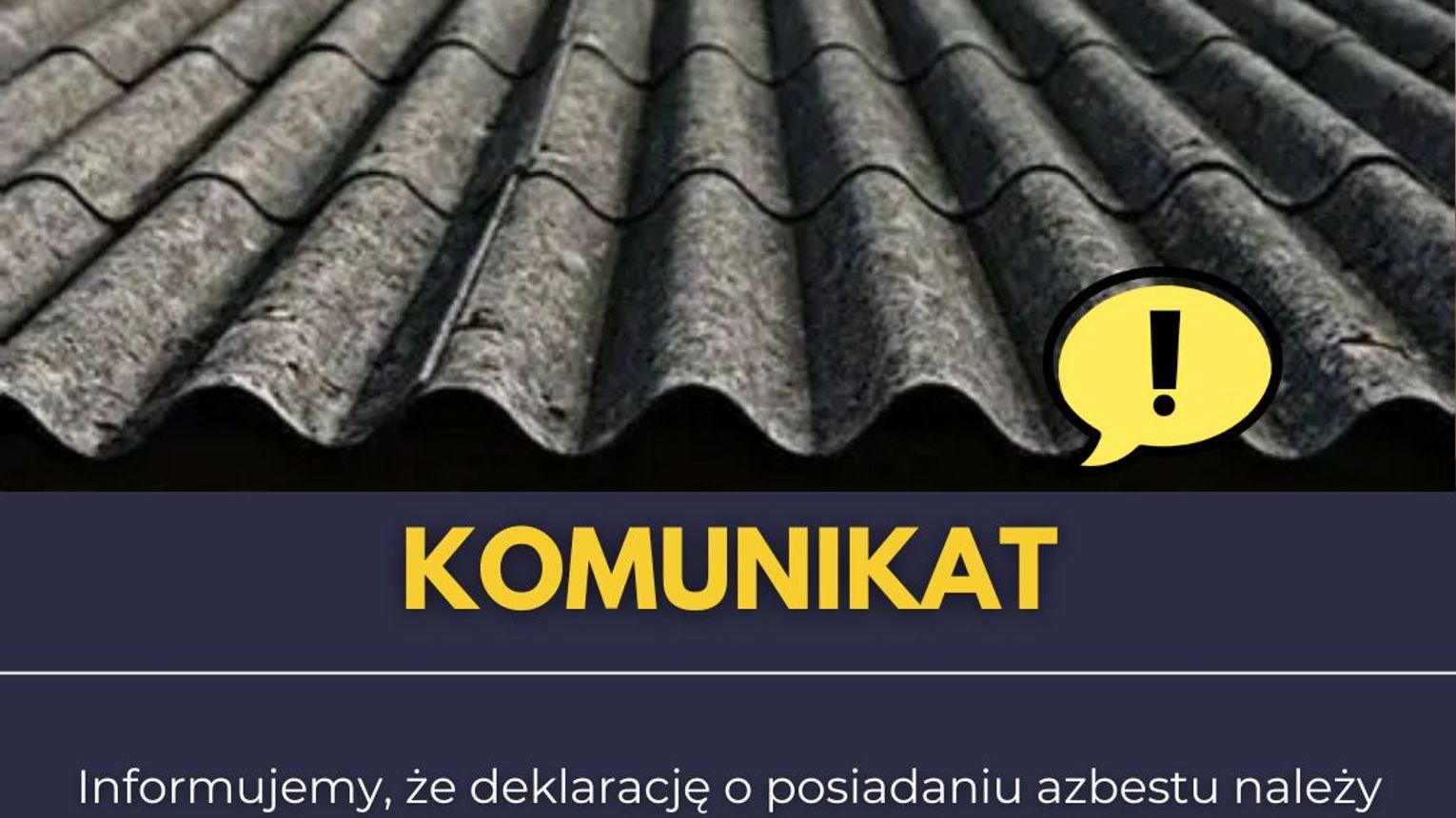 Uwaga! Obowiązek dotyczący azbestu