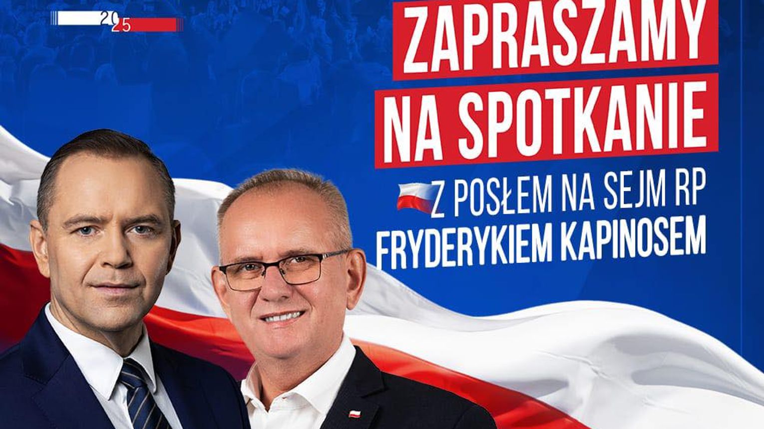 W Jaślanach odbędzie się spotkanie.... Doklejka na plakacie Nawrockiego?