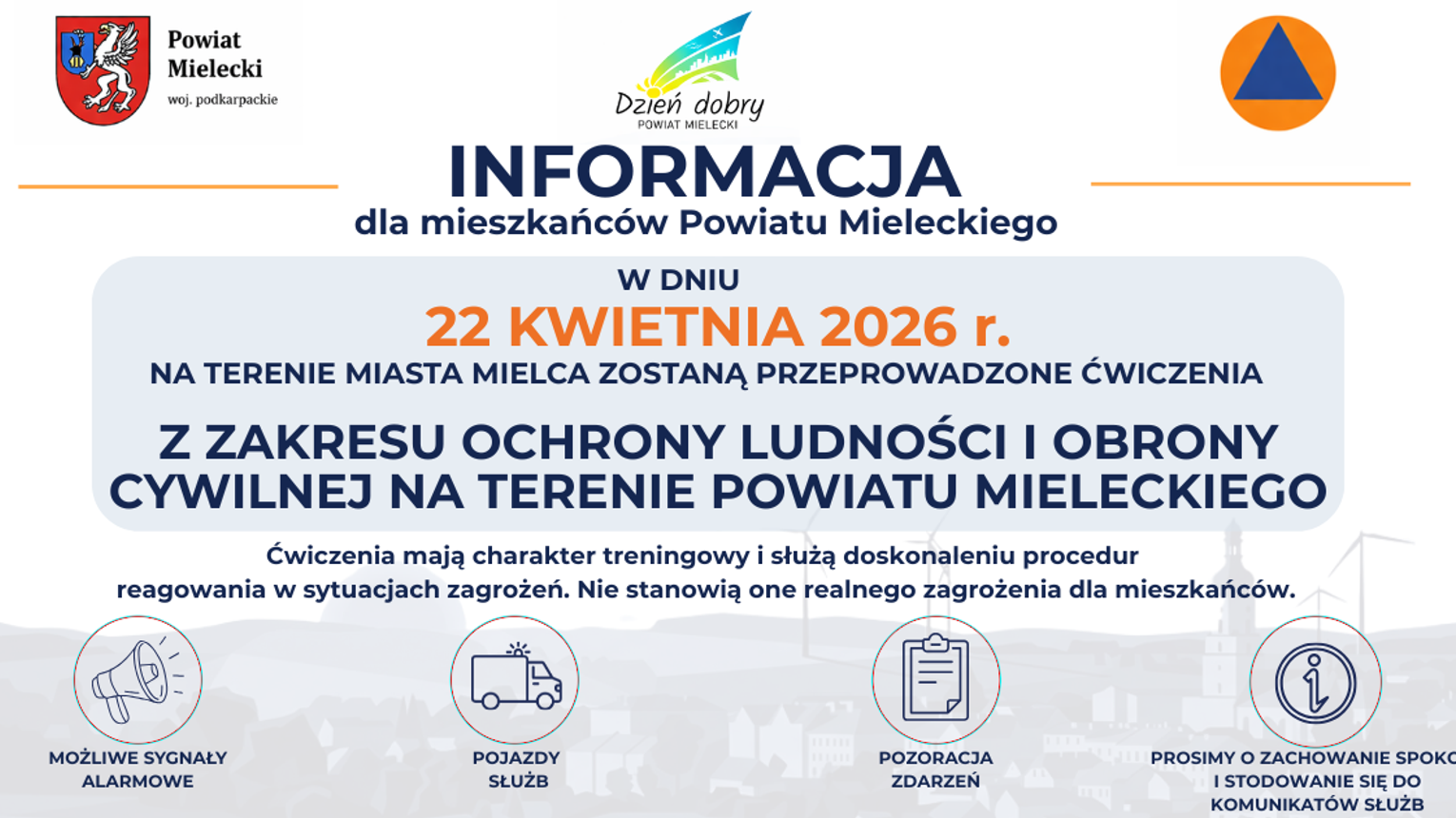 Ważne. Starostwo Powiatowe w Mielcu informuje o ćwiczeniach