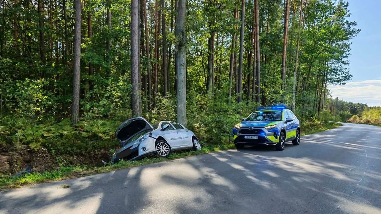 WYPADEK! Ruch odbywa się wahadłowo