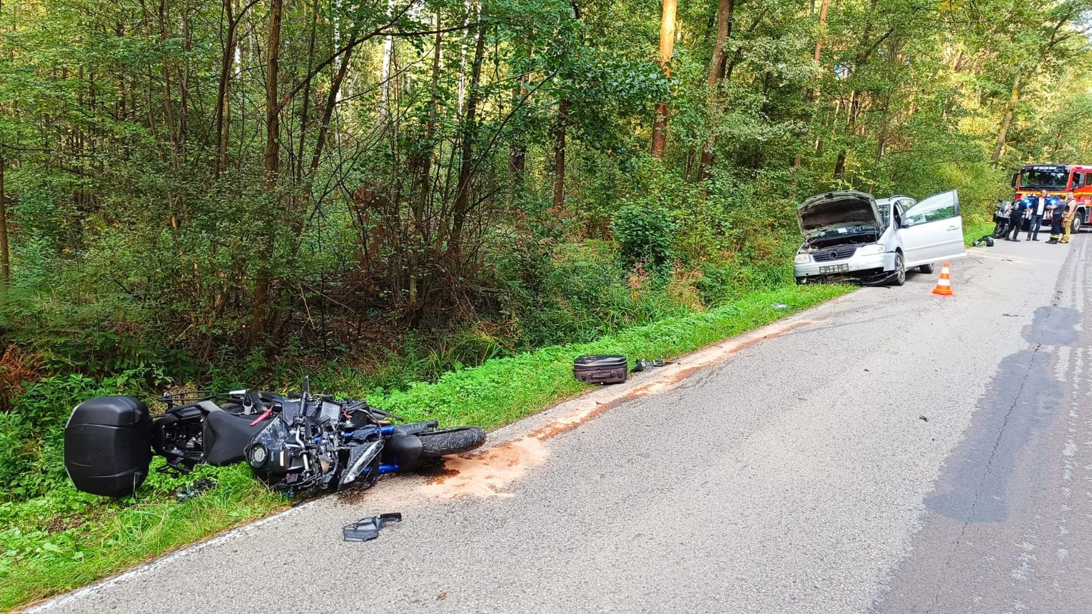 Wypadek w Dulczy Wielkiej. Motocyklista w szpitalu