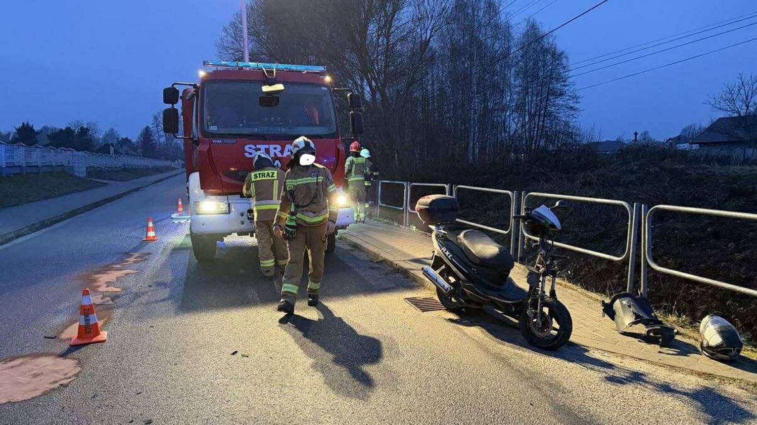 Wypadek z udziałem skutera