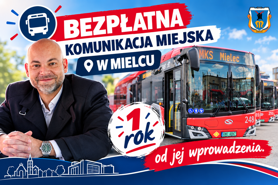 Blisko 200 tysięcy więcej przejazdów dzięki bezpłatnej komunikacji w Mielcu
