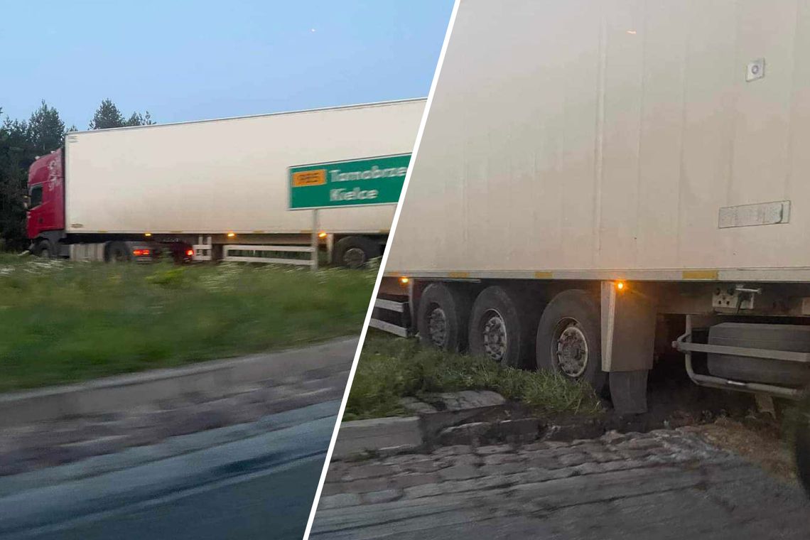 Były utrudnienia na obwodnicy w kierunku Mielec-Kolbuszowa. Tir wjechał na wyspę ronda