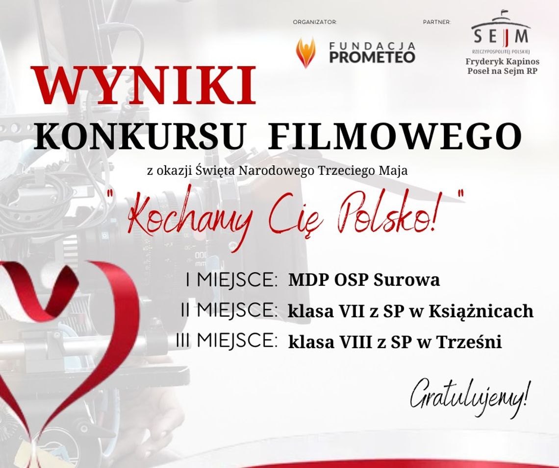 Konkurs filmowy "Kochamy Cię Polsko" rozstrzygnięty