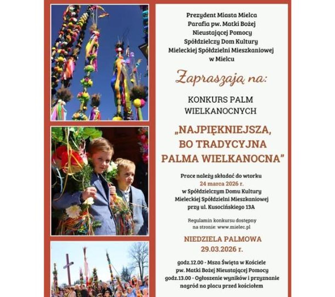 Konkurs na najpiękniejszą tradycyjną wielkanocną palmę Konkurs na najpiękniejszą tradycyjną wielkanocną palmę