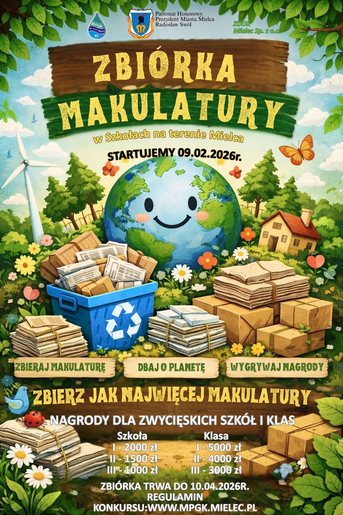 Konkurs zbiórki makulatury dla szkół podstawowych w Mielcu Konkurs zbiórki makulatury dla szkół podstawowych w Mielcu