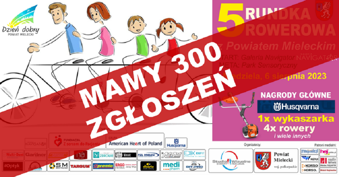 Mamy 300 zgłoszeń na Rundkę Rowerową w Mielcu