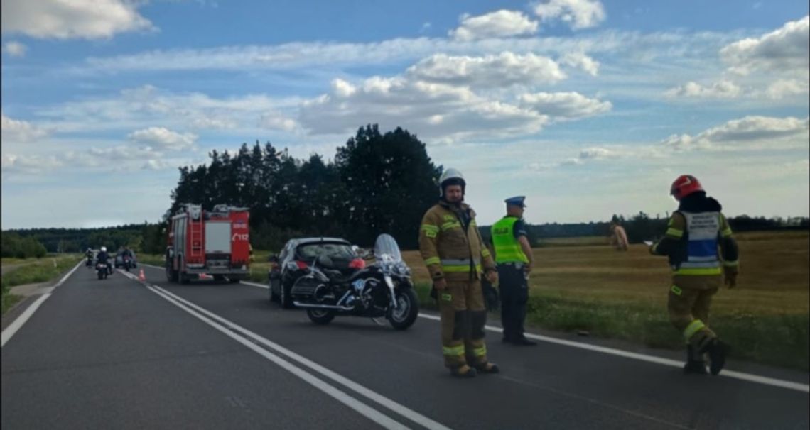 Motocyklista ranny w wypadku w Kliszowie. Droga była zablokowana!