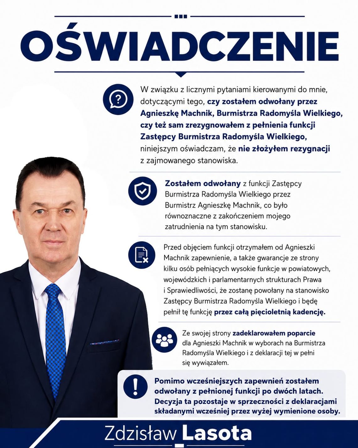 „Nie złożyłem rezygnacji”. Lasota ujawnia kulisy zwolnienia z ratusza. W tle wyborcze porozumienie i wsparcie PiS „Nie złożyłem rezygnacji”. Lasota ujawnia kulisy zwolnienia z ratusza. W tle wyborcze porozumienie i wsparcie PiS