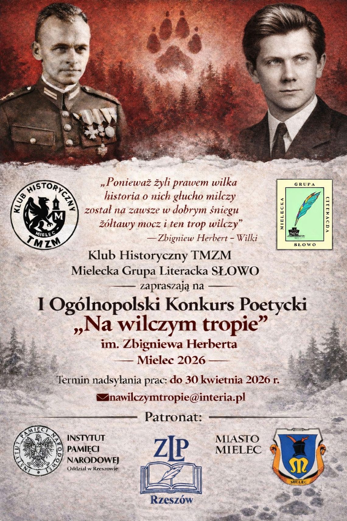 Ogólnopolskim Konkursie Poetyckim „Na wilczym tropie” im. Zbigniewa Herberta