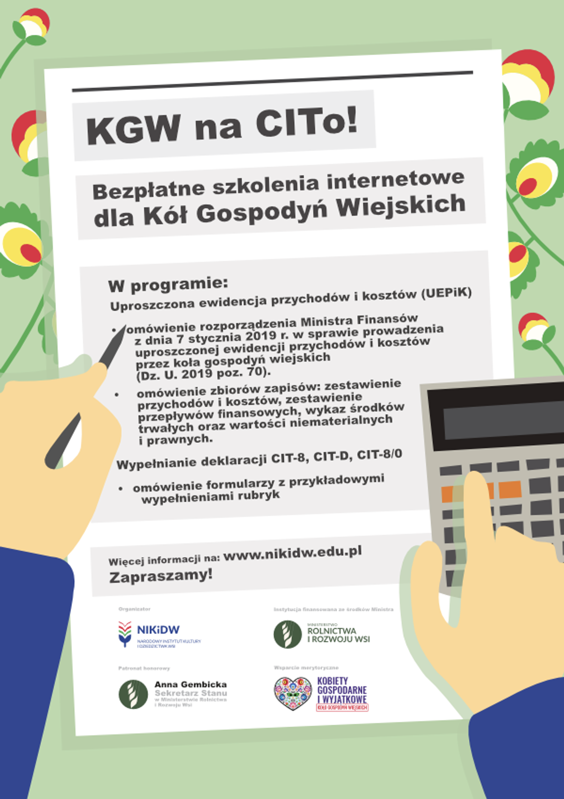 Szkolenia internetowe „KGW na CITo!” dla Kół Gospodyń Wiejskich