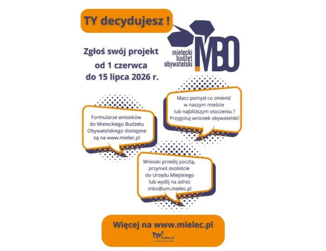 Termin końcowy się zbliża, wykorzystaj możliwość udziału w życiu Mielca Termin końcowy się zbliża, wykorzystaj możliwość udziału w życiu Mielca